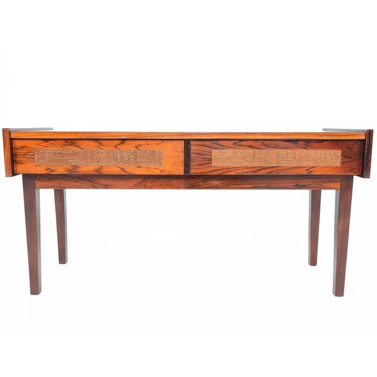 Danish Modern Rosewood and Copper Mid-Century Entry Chest For Sale at ...
