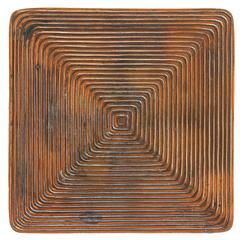 Ben Seibel Square Shaped Copper Tray with Concentric Squares Design Jenfred Ware