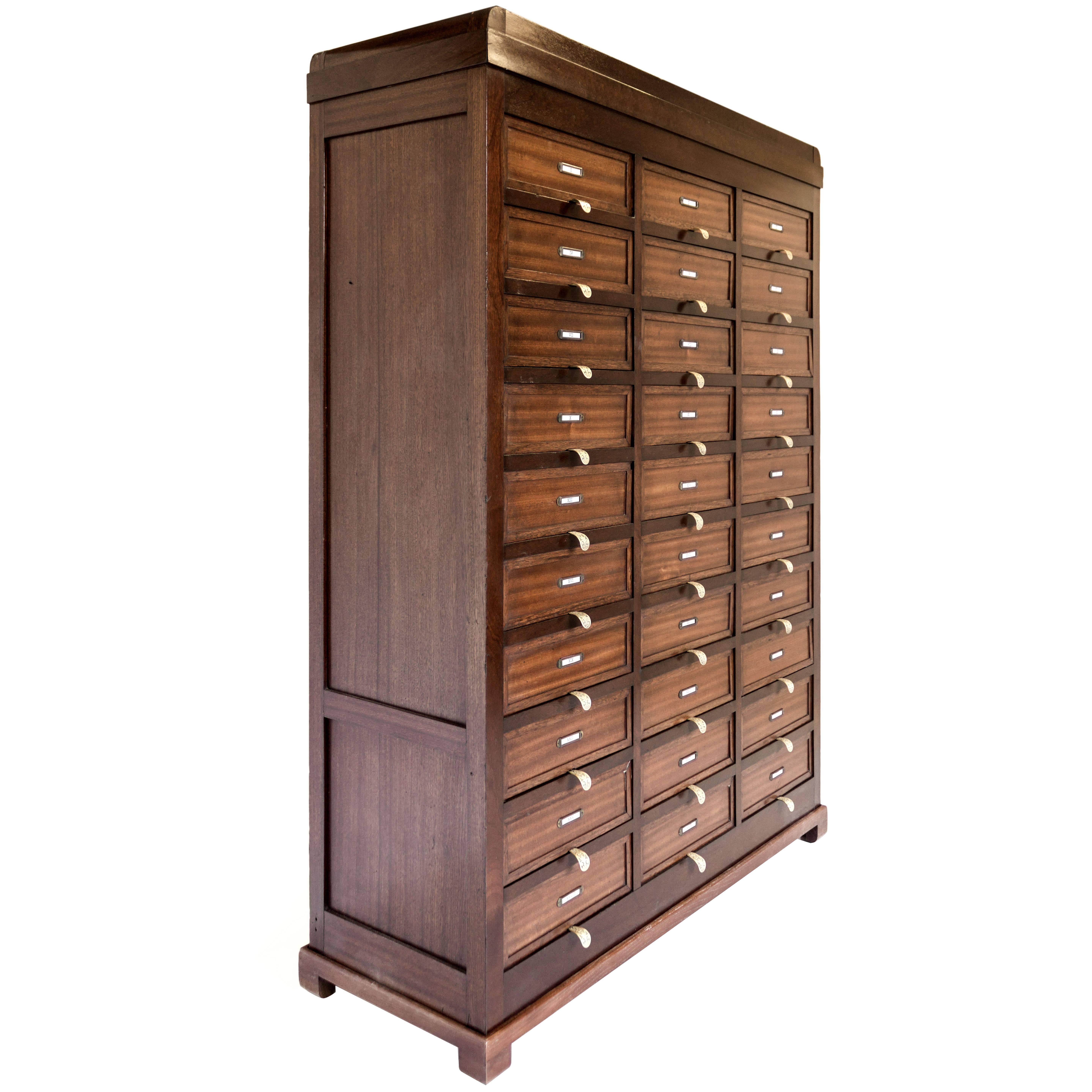 20th Century Mahogany Filling Cabinet For Sale