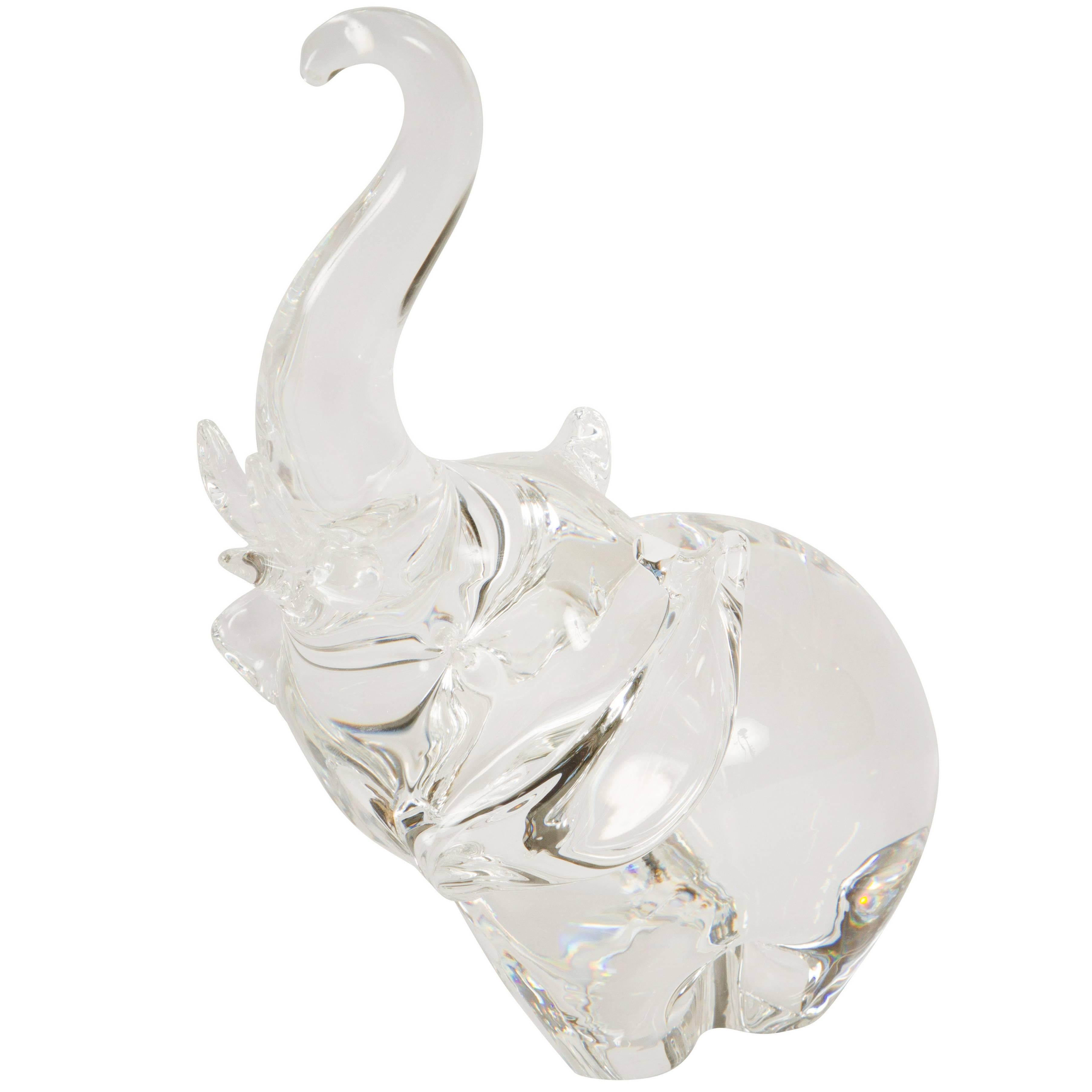 Trumpeting Elephant by James Houston for Steuben Glass