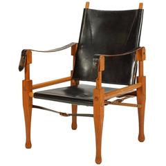 Wilhelm Kienzle Safari Chair for Wohnbedarf Leather and Oak, 1950s 5