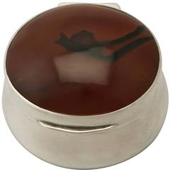 Antique Edwardian Sterling Silver and Hardstone Box 10
