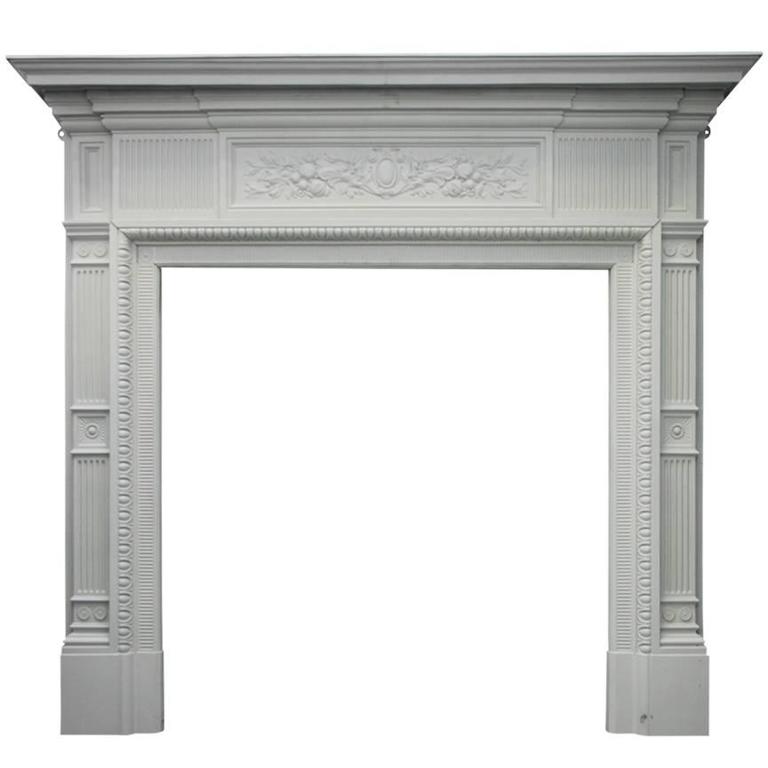 Reclaimed 19th Century Late Victorian Cast Iron Chimneypiece At