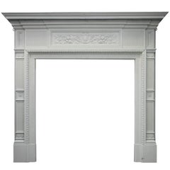 19th Century Victorian Painted Cast Iron Fireplace Surround