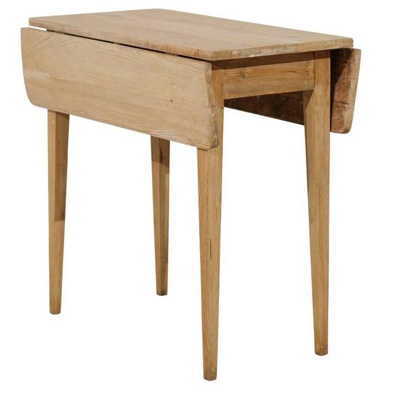 Swedish Dual DropLeaf Table with Clean, Simple Lines on Four Tapered