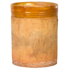 Early 20th Century Yellow Banded Clay Pot 