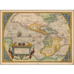 1573 Hand-Colored Ortelius Map of the Americas