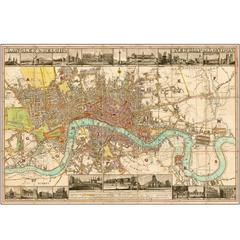 Large 1812 Antique Map of London
