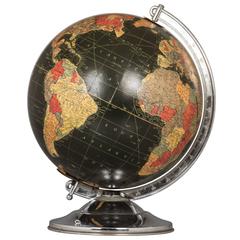 Vintage Illuminated Black Ocean Globe by Replogle