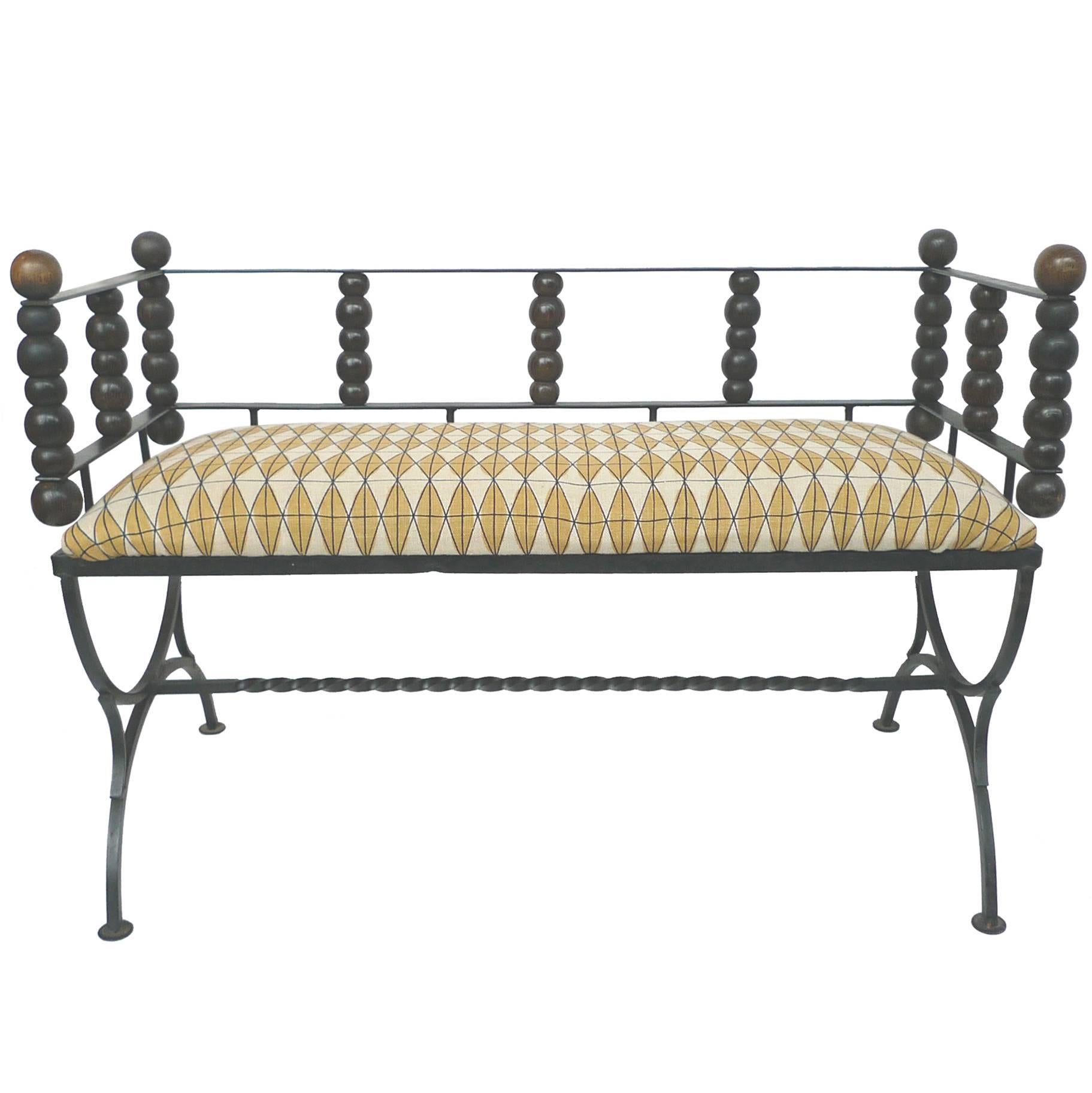 1960s Wrought Iron Bench