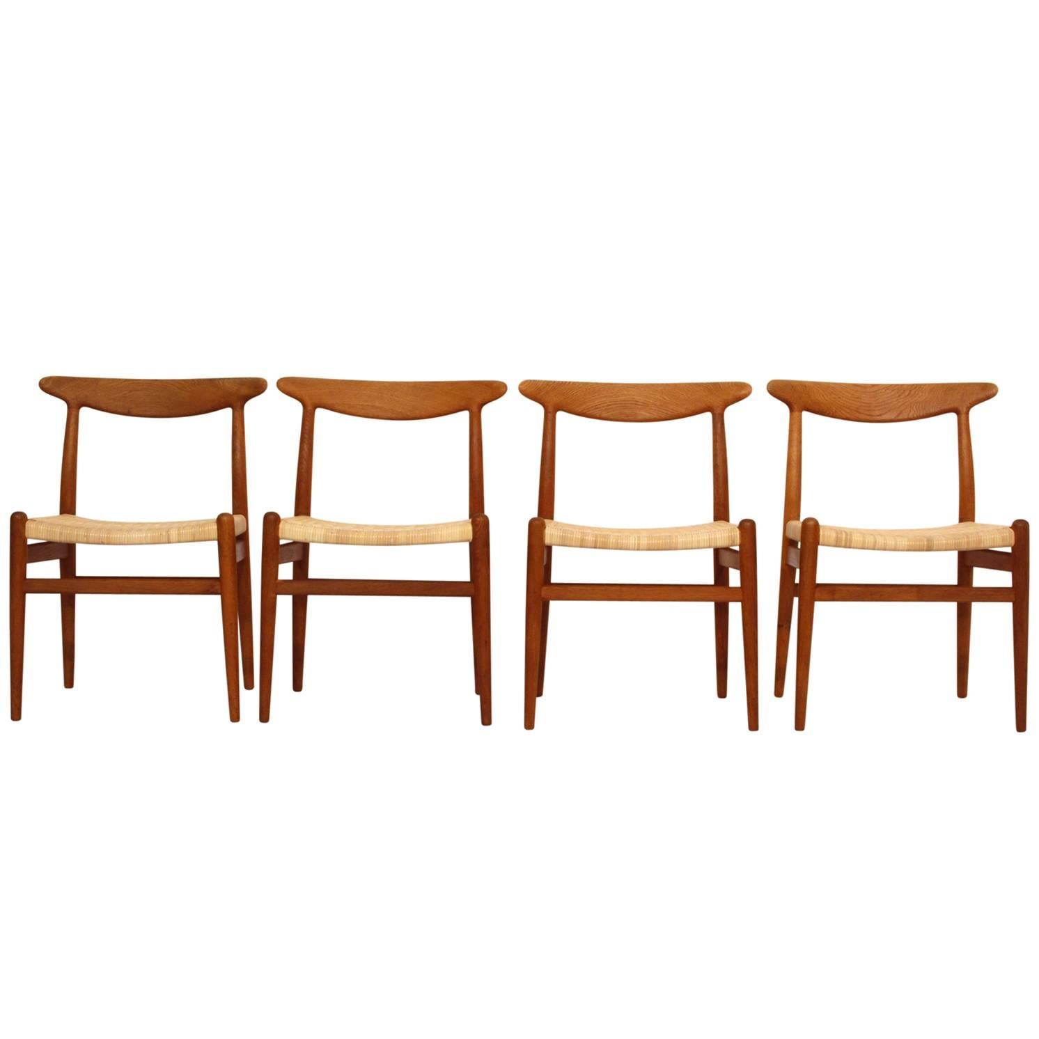Hans Wegner, Set of Four Chairs, Model W2 For Sale