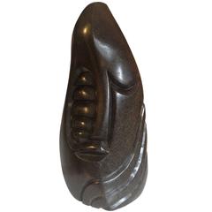 African Shona Sculpture Titled "Watchful Ancestor" by Richard Mteki