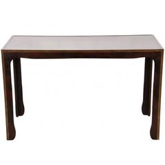 Contemporary Laminate and Bronze Console Table 6