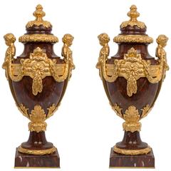 French 19th Century Louis XVI St. Belle ÉPoque Urns, Signed F. Barbedienne
