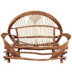 Rustic Bentwood Adirondack Settee