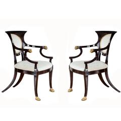Fine Pair of Neoclassical Armchairs 11