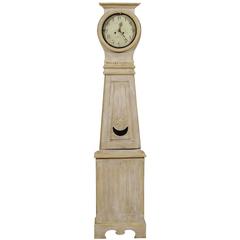Sold Swedish Painted Wood Clock from the 19th Century with Half Moon Smile