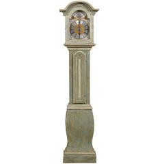 19th Century Swedish Clock with Elegant Bonnet Shaped Crest and Straight Body