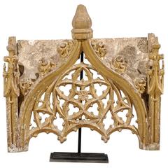 Italian 18th Century Gilded Wood Fragment on Stand with Intricate Carvings