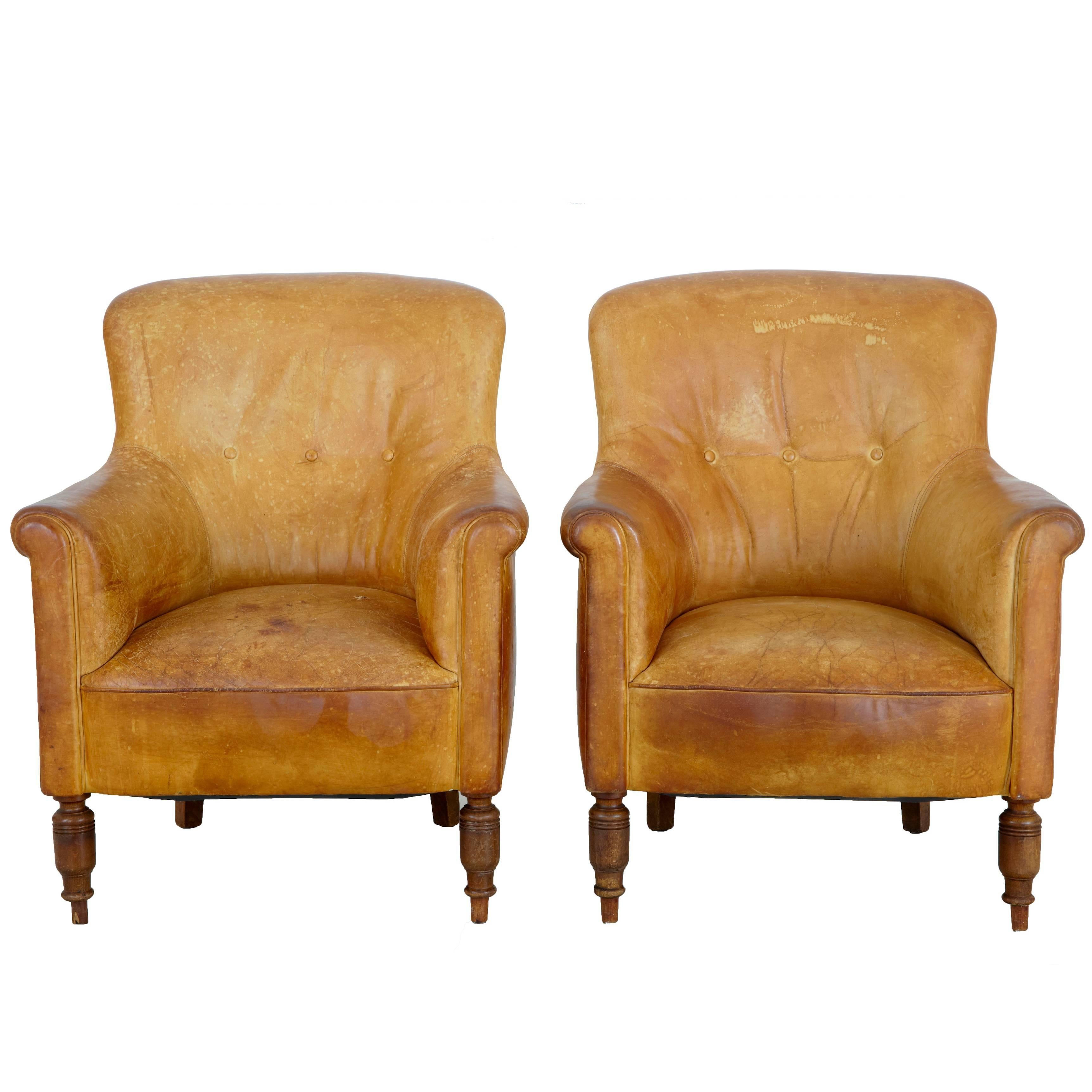Small Leather Club Chairs 33 For Sale on 1stDibs