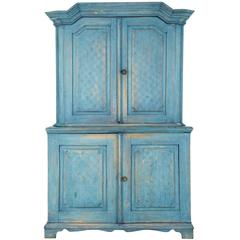 19th Century Swedish Painted Kitchen Cabinet Cupboard