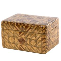 Decorative Box with Parquetry Geometric Design