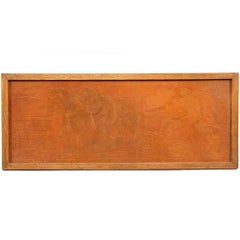 Vintage Arts and Crafts Embossed Leather Panel, Possibly by Frank Brangwyn RA