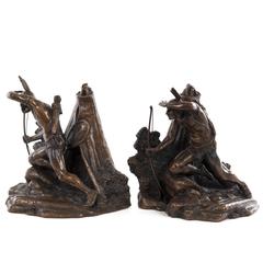 Vintage Pair of Native American Figural Bookends