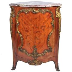 19th Century, French, Kingwood Marquetry Corner Cabinet 12