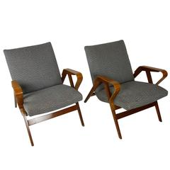 Pair of Bentwood Czech Tatra Nabytok Chairs, circa 1950