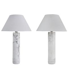 Pair of Alabaster Table Lamps by Bergboms