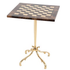 1950s Aldo Tura Goatskin Games Table with Brass Base