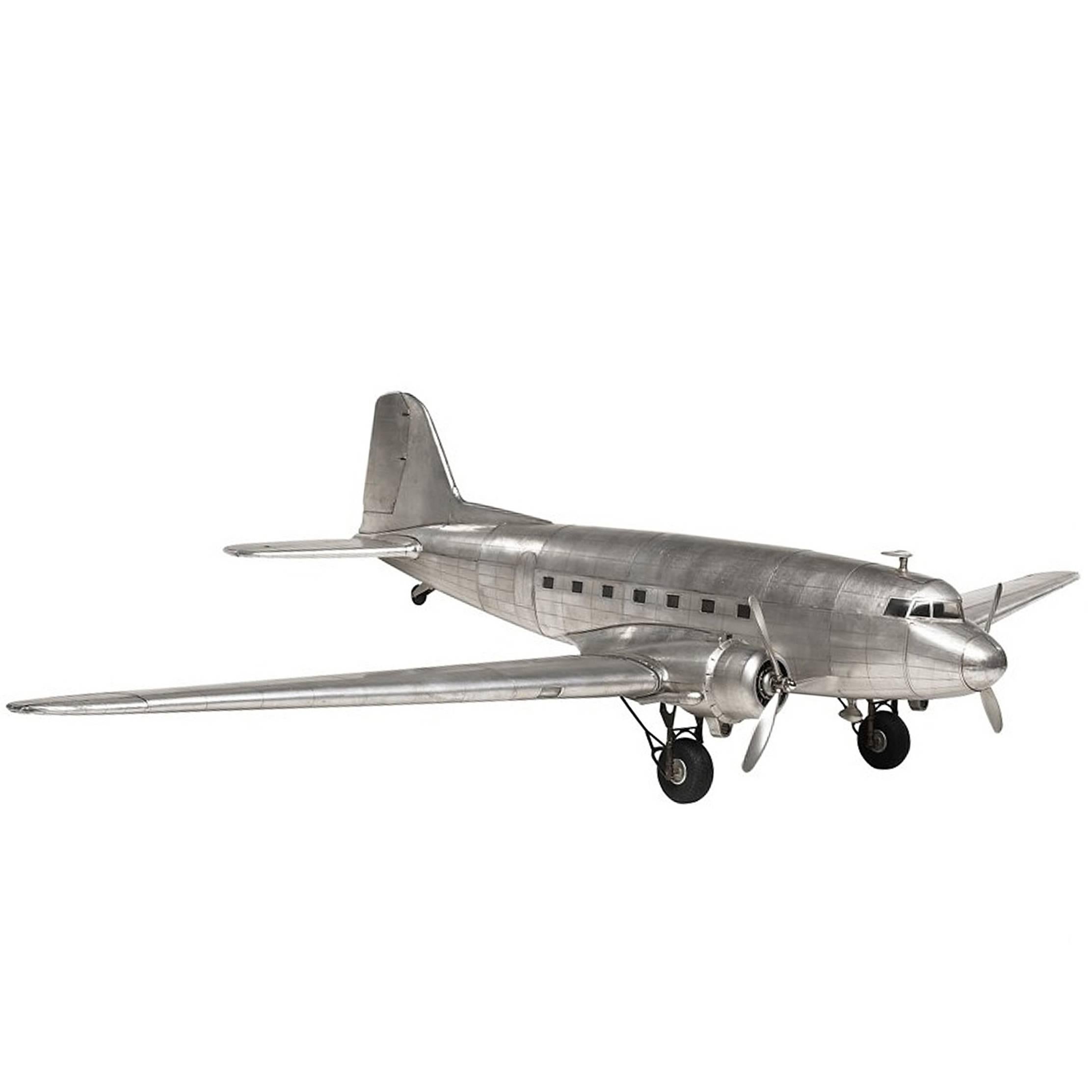 Airplane model Douglas DC 3 = 15 cm Fliegermodell Recycling art Blechmodell 