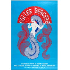 Retro Original Folies Bergere Cabaret Poster by Erte for The New Revue Helene Martini