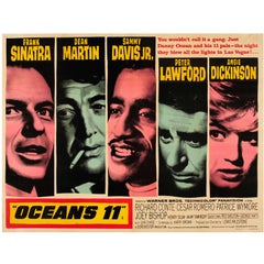 Original Retro Classic Movie Poster for Ocean's 11, Sinatra and the Rat Pack