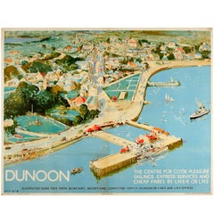 Cartel original LNER LMS de los Ferrocarriles de Londres y del Noreste para Dunoon en el Clyde