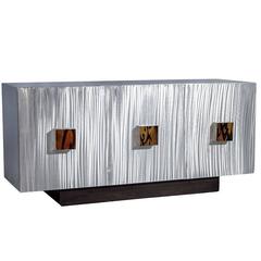 Mid-Century Modern Retro Frosted Metal Buffet 11