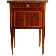 French Small Louis XVI Period Commode or Side Table with Marble Top, circa 1780