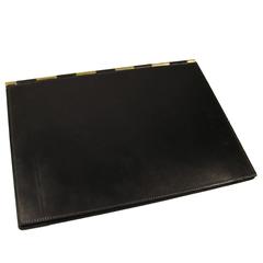 Vintage Jacques Adnet, Leather and Brass Desk Blotter, circa 1950