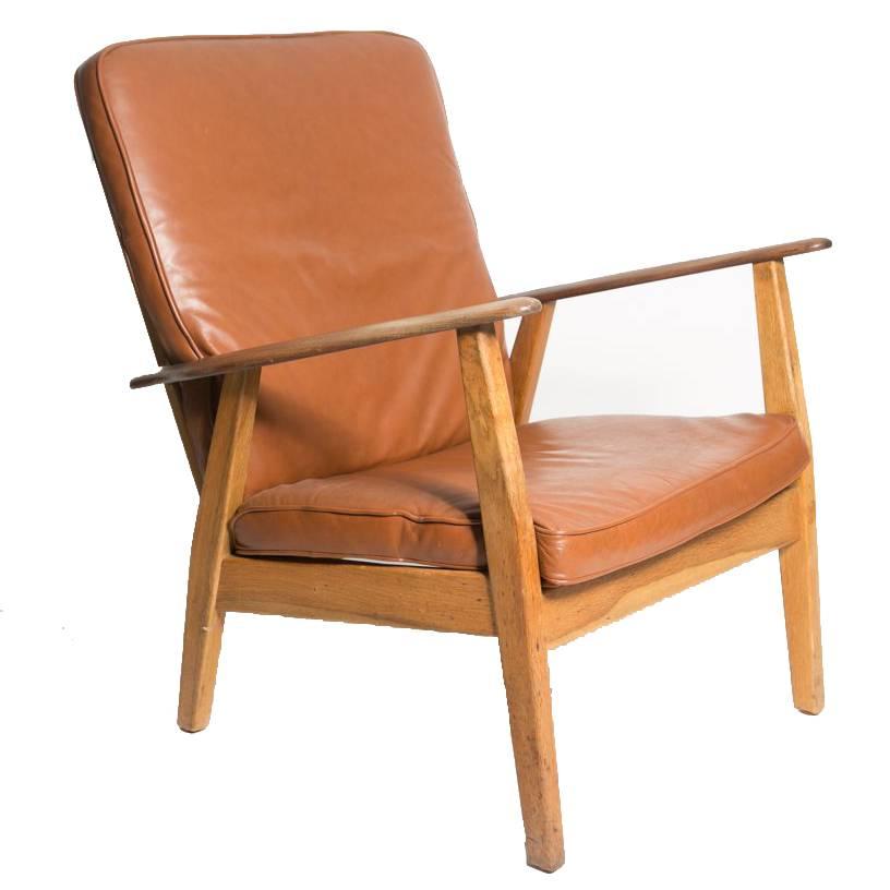 Leather Cigar Chair Attributed to Hans J. Wegner