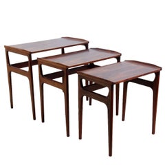 Three Rosewood Nesting Tables by Domus Danica