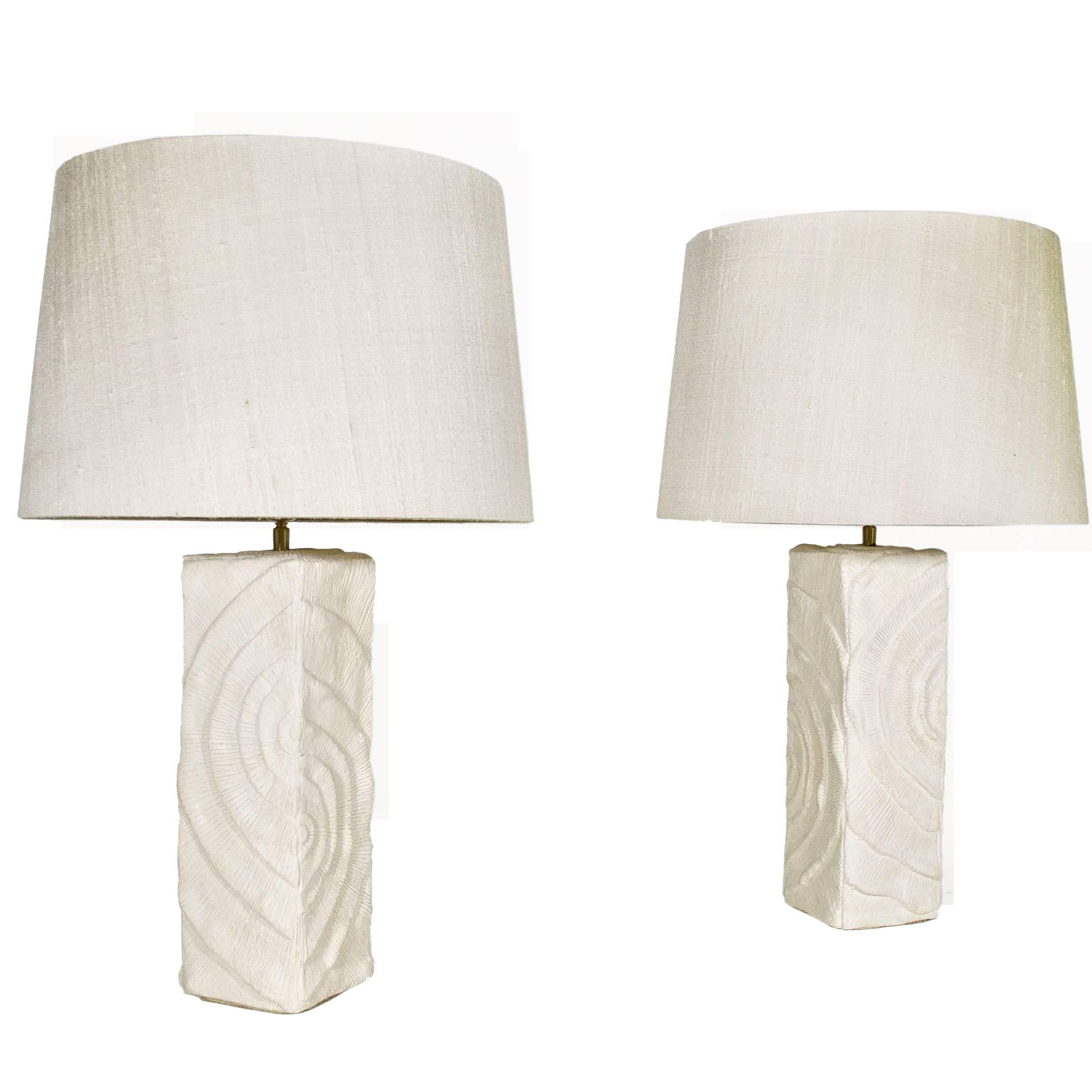 Pair of Plaster Lamps, circa 2000, France 