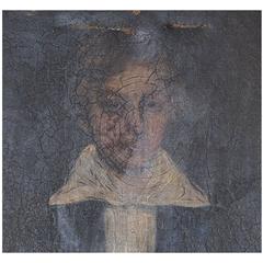 Antique Oil Painting Portrait of a Boy, English, Early 19th Century