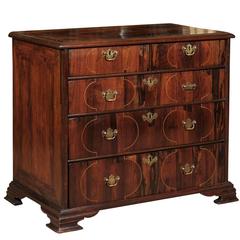 Antique 18th Century English Rosewood Georgian Chest with Boxwood String Inlay