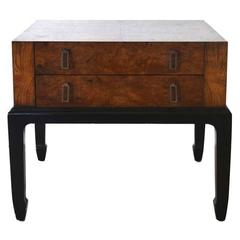 Mid-Century Burlwood Side Table 9