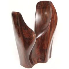 Stunning Mid-Century Modern Henry Moore Style Rosewood Abstract Sculpture 