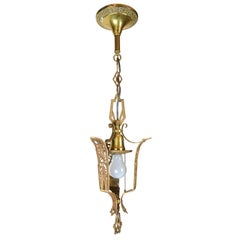 Art Deco Brass Pendant Light, circa 1930