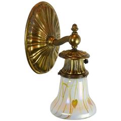 Brass Sheffield Sconce with Shade, circa 1915