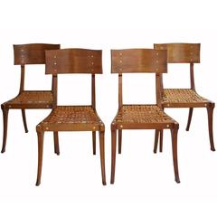 Set of Four Klismos Style Chairs