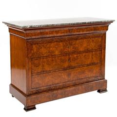 Antique Walnut French Marble Chest/Commode